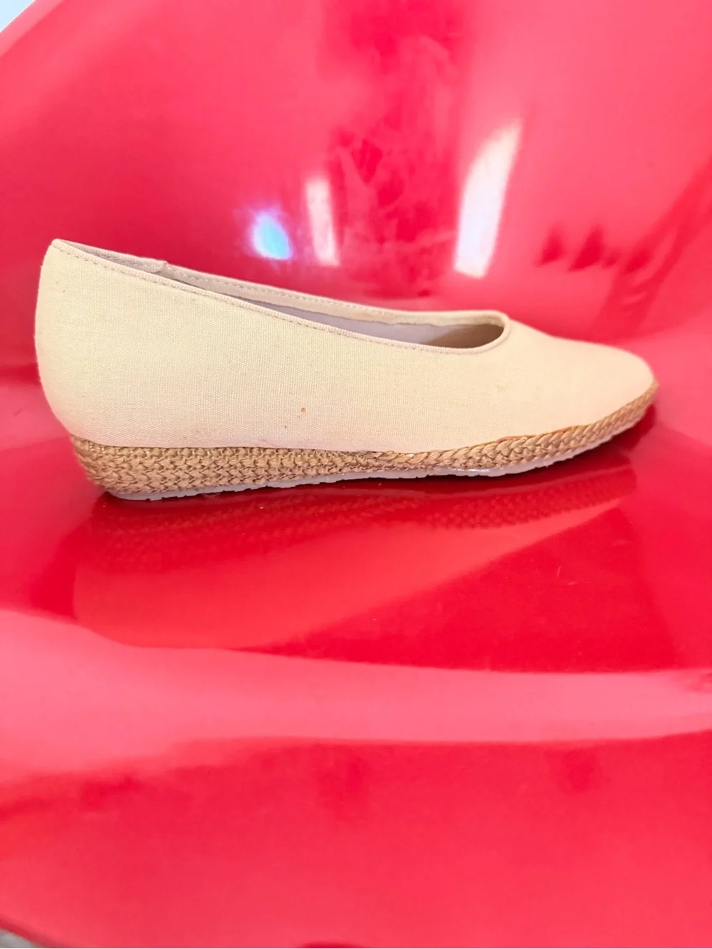 Beacon Cream Canvas Espadrille Ballet Flats Women’s 6.5N NWT